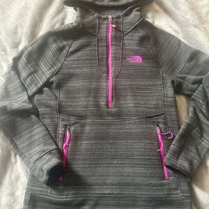 The North Face Charcoal and Magenta Half-Zip Hoodie